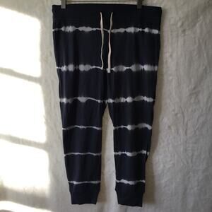J. Jill Navy and White Tie-Dye Joggers